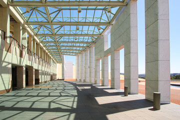 Granite columns at the entrance of the Parliament House of Australia on Capital Hill in Canberra, Australian Capital Territory © Alexandre ROSA