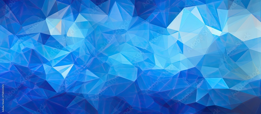 Poster the event had a futuristic vibe with a backdrop of electric blue triangles on a transparent material