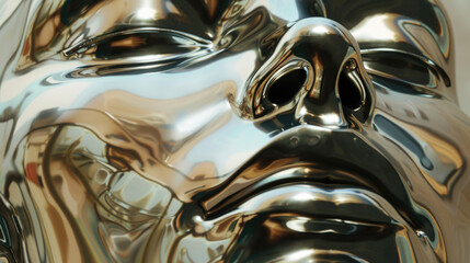 Detailed close up of a statue's face, suitable for historical or artistic projects