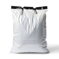 White plastic sack isolated on white background