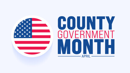 April is National County Government Month background template. Holiday concept. use to background, banner, placard, card, and poster design template with text inscription and standard color. vector