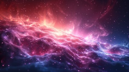 The purple gas clouds in the atmosphere create an astronomical artistic world - obrazy, fototapety, plakaty
