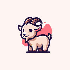 Goat Cute Mascot Logo Illustration Chibi Kawaii is awesome logo, mascot or illustration for your product, company or bussiness