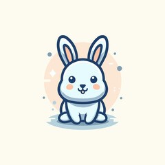 Hare Cute Mascot Logo Illustration Chibi Kawaii is awesome logo, mascot or illustration for your product, company or bussiness