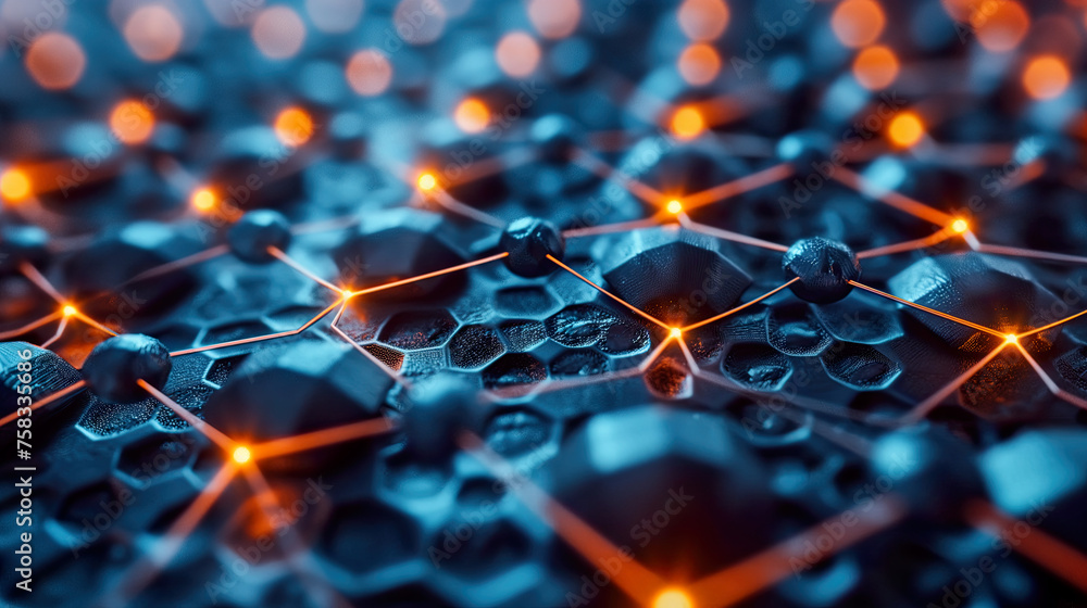 Wall mural nanotechnology in action detailed visualization of a molecular structure showcasing future science a