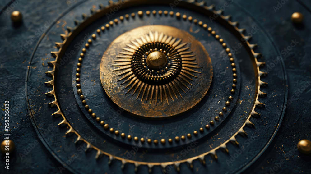 Aufkleber a close-up of a clock with a sun design. perfect for time management concepts