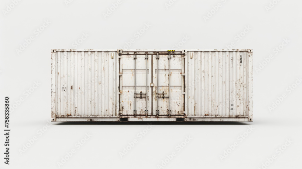 Aufkleber Minimalistic image of a white container on a white floor, suitable for various concepts and designs