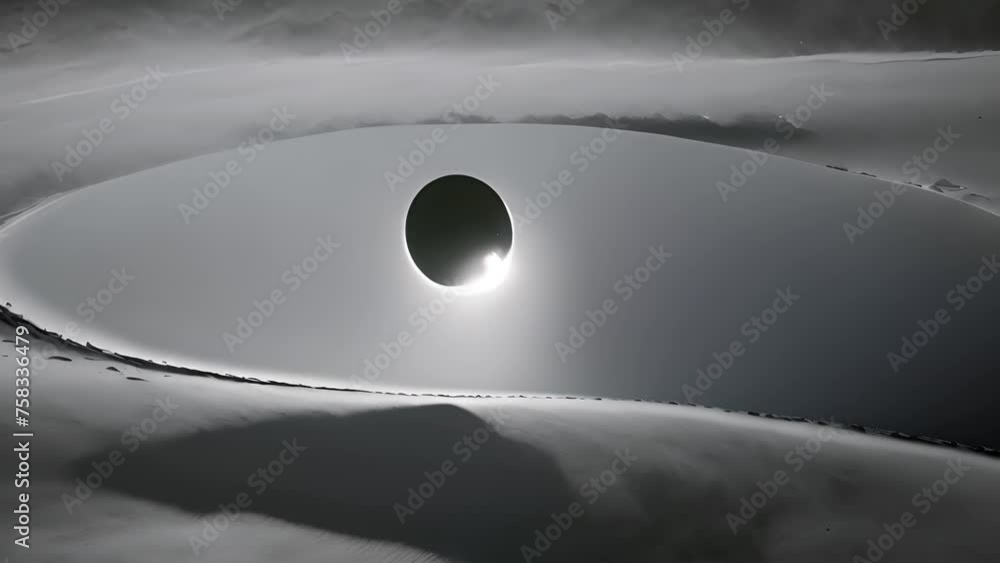 Poster solar eclipse reflection in water generative ai