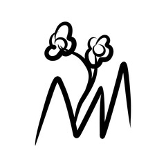 Hand drawn doodle border set. Grass, clover, tulips, daisies, roses. Pen tool, vector file.