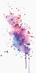 Cool-hued watercolor splash with red and blue, blending into a beautiful spectrum, suitable for evocative and expressive artistic uses.