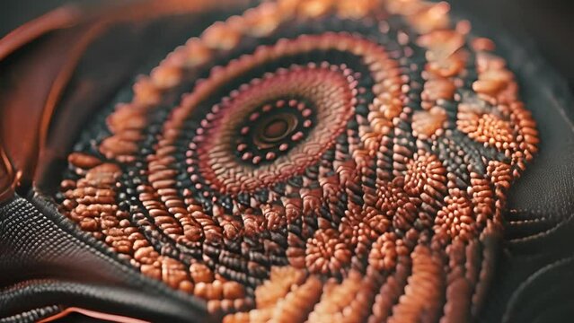 Close Up of Circular Beaded Mandala Generative AI