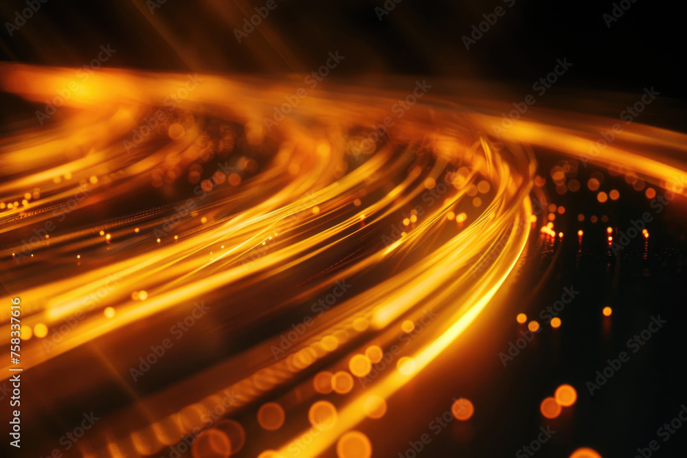Poster Abstract image of a yellow light source, suitable for backgrounds or artistic projects