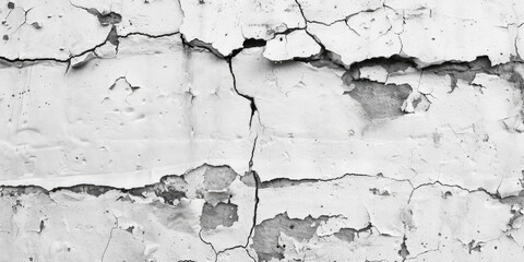 A black and white photo of a cracked wall, suitable for architectural or abstract backgrounds