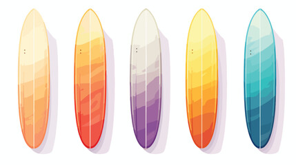 Vector modern colorful surfboard flat vector isolat