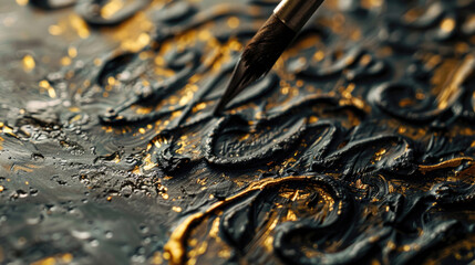 Detailed close up of a painting brush. Ideal for art and creativity concepts