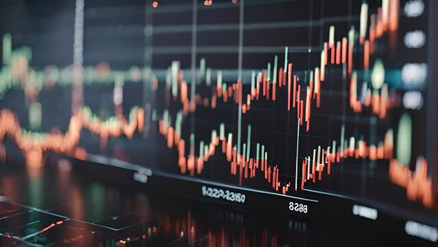 Stock Market Chart Displayed on Computer Screen Generative AI