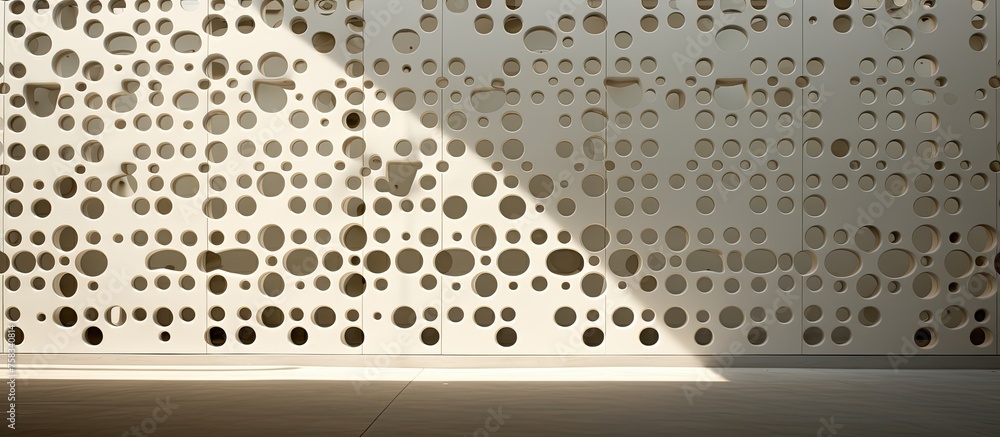 Aufkleber the white wall features a striking pattern of circles, creating a modern and artistic look. the circ