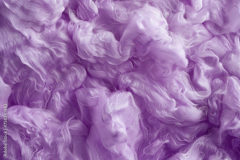 Poster Detailed close up of a pile of purple wool. Suitable for textile and craft projects