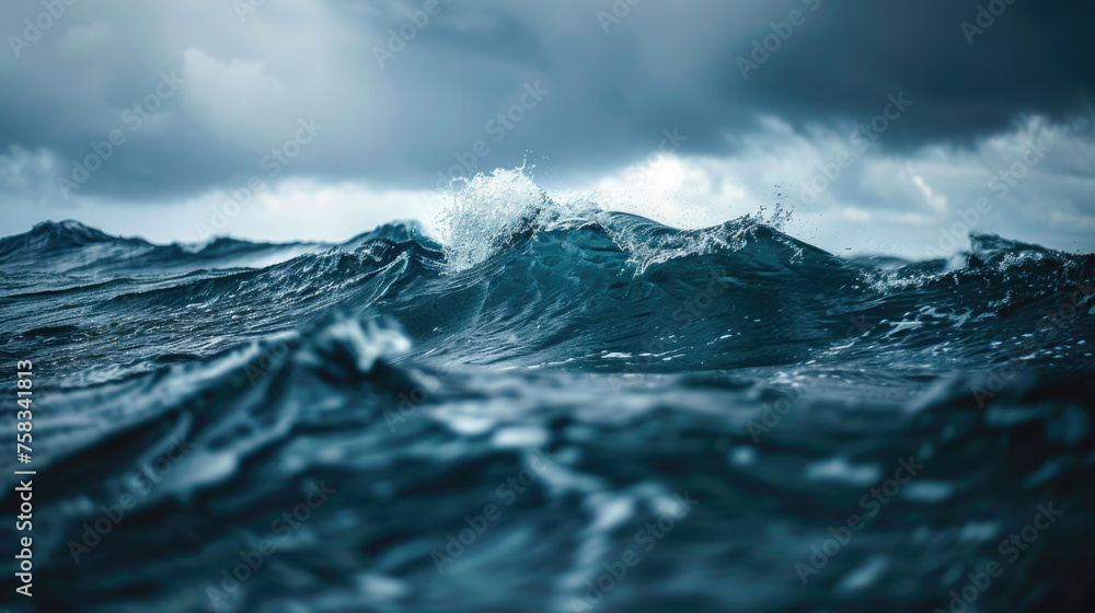 Aufkleber a powerful wave in the ocean, suitable for various design projects