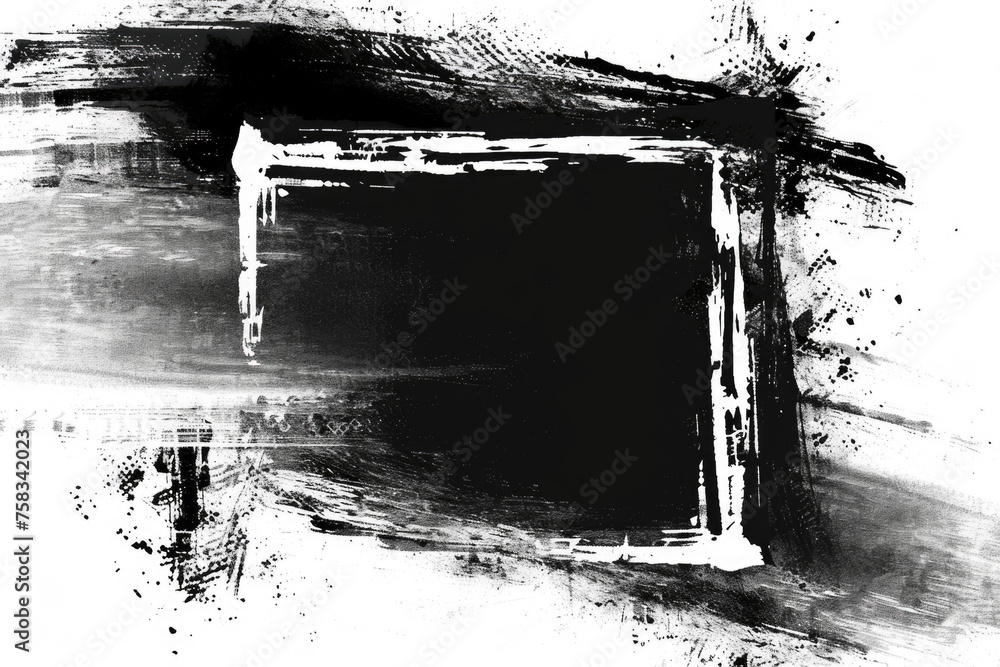 Poster a simple black and white frame, versatile for various design projects