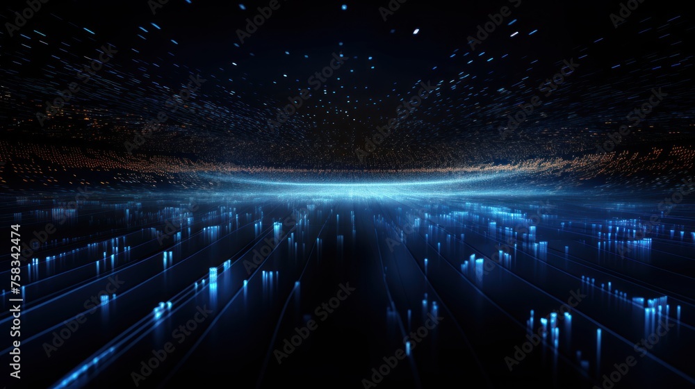 Aufkleber abstract background representing data particles in a technological environment, each particle convey
