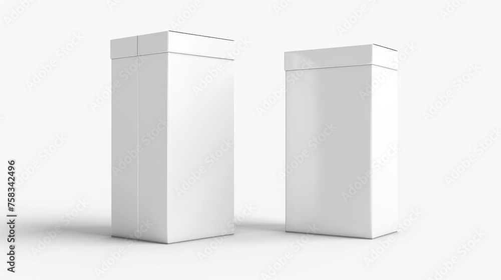 Poster two white boxes placed side by side. suitable for product showcasing