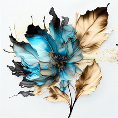 Abstract flower, delicate botanical floral background