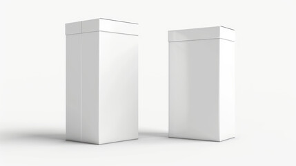 Two white boxes placed side by side. Suitable for product showcasing