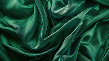Obraz premium Detailed close up of vibrant green silk fabric, suitable for backgrounds or texture overlays