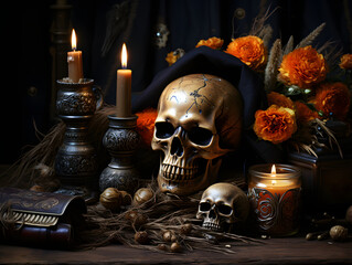Halloween background fotos set Halloween witches candle Halloween pumpkins