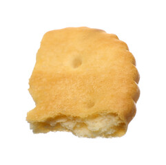 Piece of tasty cracker isolated on white