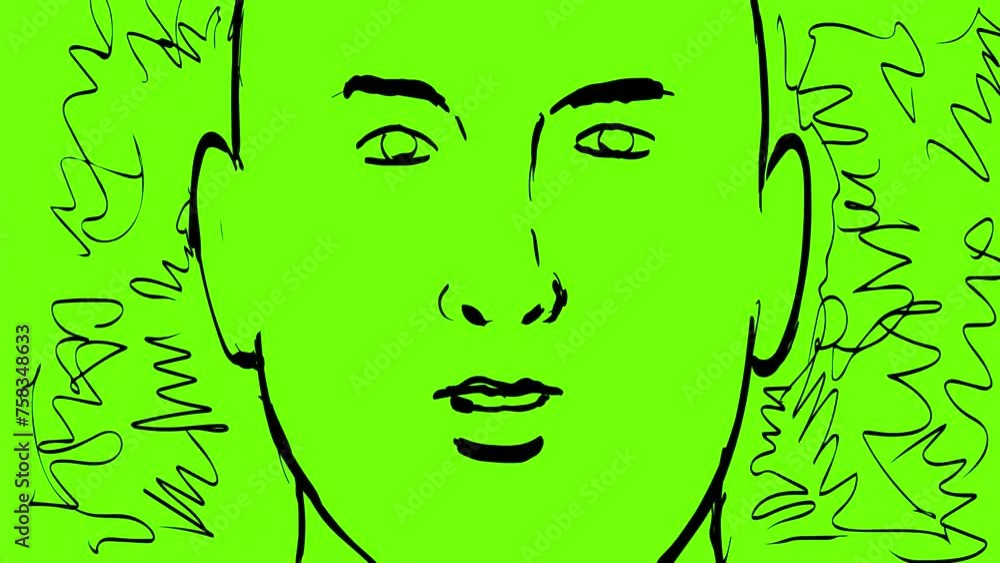 Poster 2d animation motion graphics showing a frustrated man screaming and shouting in anger viewed from fr