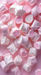Sweet pink sticky marshmallows. Background. Wallpaper.