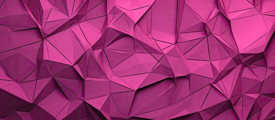 A close up shot showcasing a creative arts piece on a wall, featuring a vibrant pink triangle pattern with hints of violet, magenta, and other tints and shades, displaying symmetry and artistic flair - obrazy, fototapety, plakaty