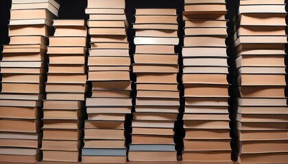 Large book piles background