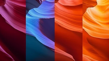 Schilderijen op glas colorful abstract sandstone walls in famous antelope canyon arizona usa © emotionpicture