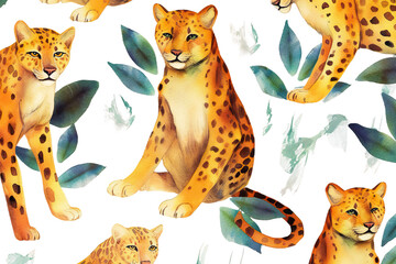 surface wallpapers white background summer cheetah fabric perfect jungle beautiful animals textures pattern watercolor background leopard wild textile wrapping seamless paper textile