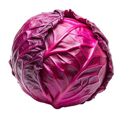 Obraz premium Red cabbage isolated on Transparent background.