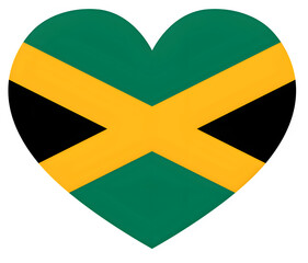 Heart Shaped Jamaica Flag