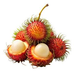 Fresh rambutan sweet isolated on Transparent background.