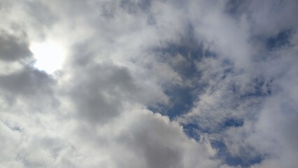 Obraz premium Blue gray light sky nature white clouds whether background