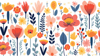 A chaotic yet charming pattern of mismatched flower - obrazy, fototapety, plakaty