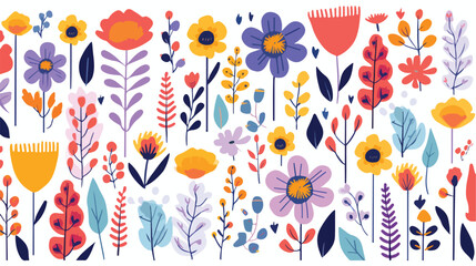 A chaotic yet charming pattern of mismatched flower - obrazy, fototapety, plakaty