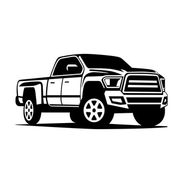 Car pickup truck icon isolated on the background. Ready to apply to your design. Vector illustration.	