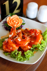 indonesian delicious chinese food from top view 
