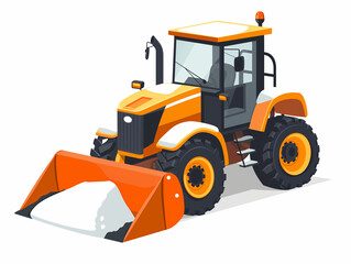Obraz na płótnie Canvas Tractor With Snow Plow Attachment