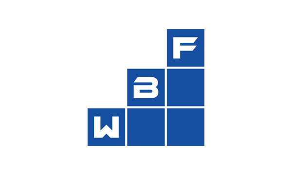 WBF initial letter financial logo design vector template. economics, growth, meter, range, profit, loan, graph, finance, benefits, economic, increase, arrow up, grade, grew up, topper, company, scale
