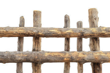Naklejka premium Wooden fence on transparent background