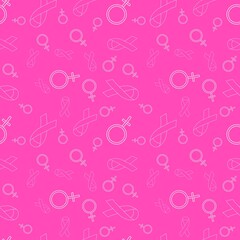 Breast cancer month seamless pink ribbon day mammogram pattern for wrapping paper and media accessories
