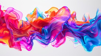 Obraz premium abstract vibrant shapes flowing on white background